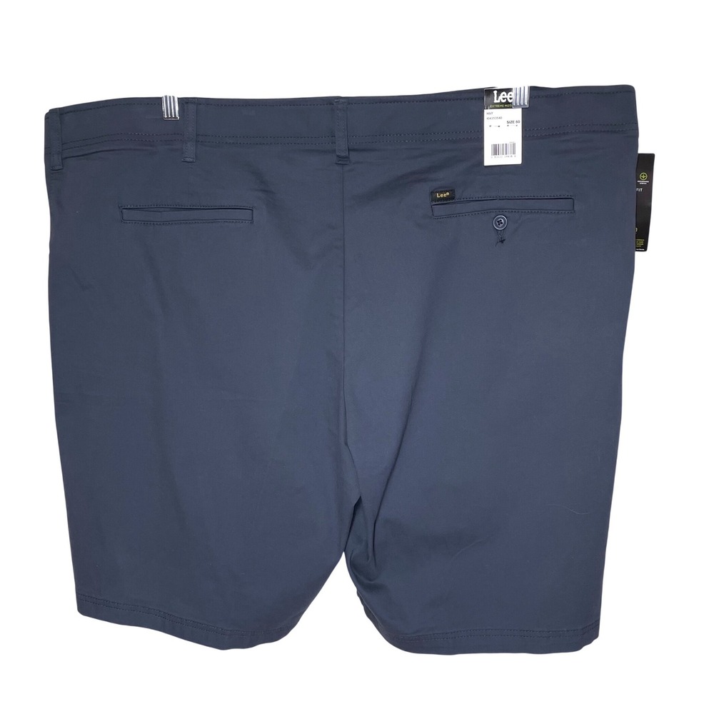 Lee Extreme Motion Mens Navy Straight Fit Shorts‎ Big and Tall Size 50 x 10 Flex